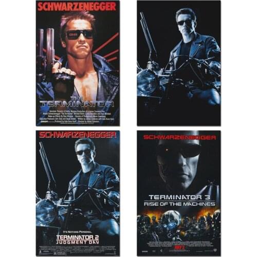 Terminator Poster T-800 Silk Art Prints Wall Decor Cloth Painting Pictures 40x60/60x90cm Movie Posters