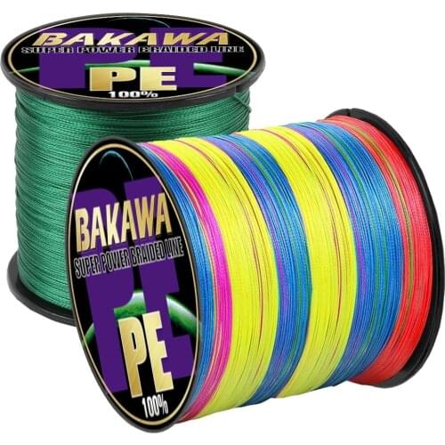 BAKAWA Braided Fishing Line Multifilament Peche Pesca 4/8 Strands 300M 500M 100% Pe Sea Carp Wire Accessories