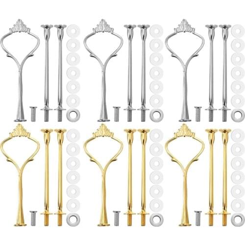 6Pcs for 3 Tier Cake Stand Fittings Hardware Holder for Resin Crafts DIY Making Cupcake Serving Stand Decoration