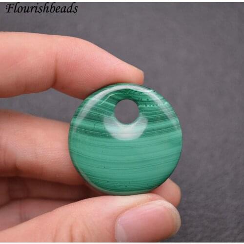 Various Size Natural Malachite Gemstone Round Donut Shape Pendants Necklace Materials Classic Jewelry Party Gift DIY Stuff