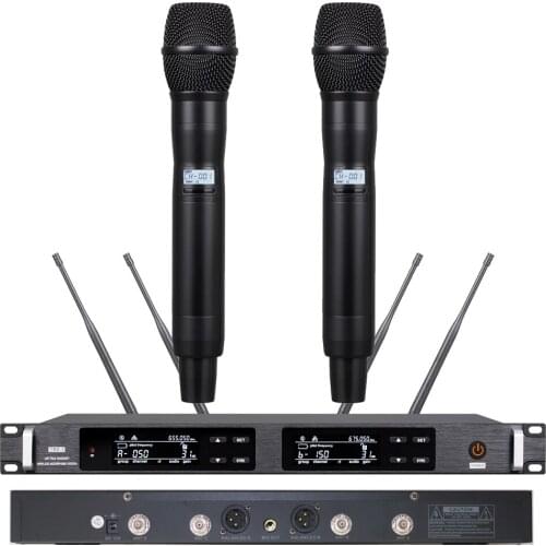 Hot Sale High-End UR24D UHF True Diversity Dual Beta87 Handheld Digital Wireless Karaoke Microphone System 500M Range