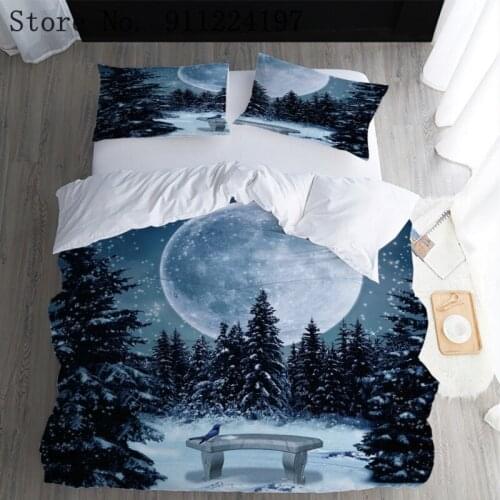 Luxury Bedding Set High Quality Bed Linen 3D Full Moon Duvet Cover Set Quilt/Blanket Cover Set Bedclothes Black Bed set 240*220