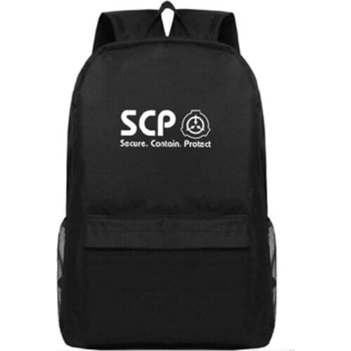 Game SCP Secure Contain Protect Backpack USB Port Bag Shoulder travel School Students Bag teenagers Casual Laptop bag Gifts