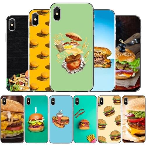 Hamburger Silicone phone case For iphone 12 11Pro Max 11 XR XS Max X 8 7 6 6S Plus 5 5S SE 2020 Back Cover Shell