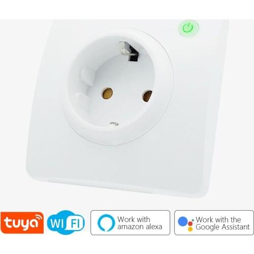 CBE Tuya Smart Wall Socket EU Standard Plug 16A 220v Wall Socket Voice Control Timer Function Works with Google Home Alexa IFTTT