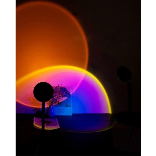 LED Fill Lights Sunset Live Stream Lamp USB Projection Table Lamps Atmosphere Rainbow Decorative Light Home Lighting DC5V