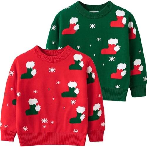 Christmas Sweaters For Boys Toddler Girls Winter Clothes Cotton Quality Pullover Fall Children Knitted Wear