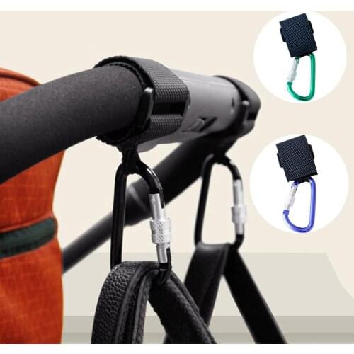 Universal Stroller Hook With lock Alloy Pram Pushchair Stroller Hooks Diaper Shopping Bag Clip Carabiner The Max Load 30kg New