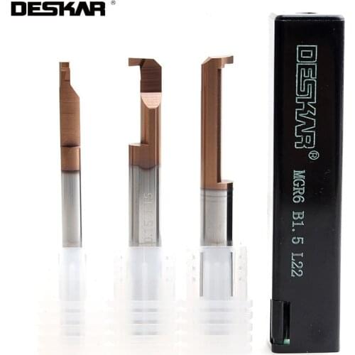 1PC DESKAR MGR4 B1.0 L15 MGR4 B1.5 L10 MGR4 B1.5 L15 MGR6 B1.5 L22 MGR6 B2.0 L15 MGR6 R0.15 L15 Grooving Boring Cutter Bar Lathe