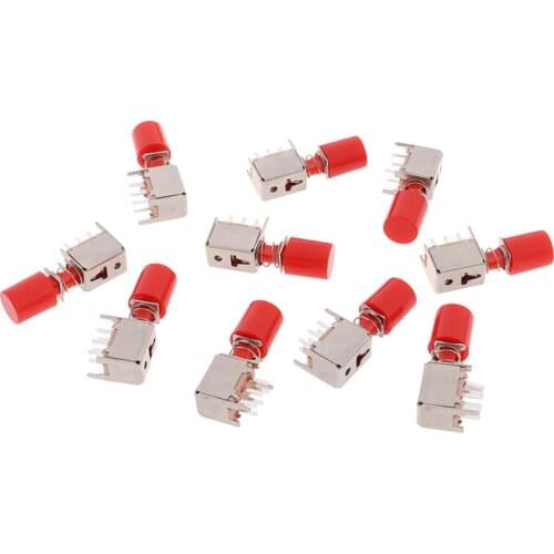 10pcs Good Quality PS-22F03 Right Angle Push Button Switch 6 Pin Self-locking Switch