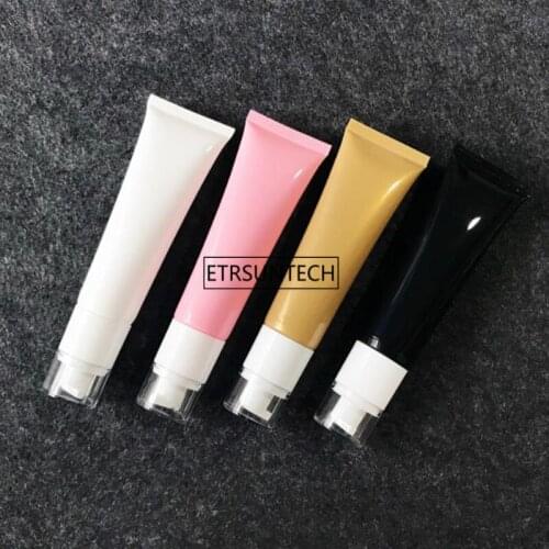 100pcs 50g Vacuum pump cosmetic squeeze tube , lotion / cream refill soft tube packing with airless pump F3554