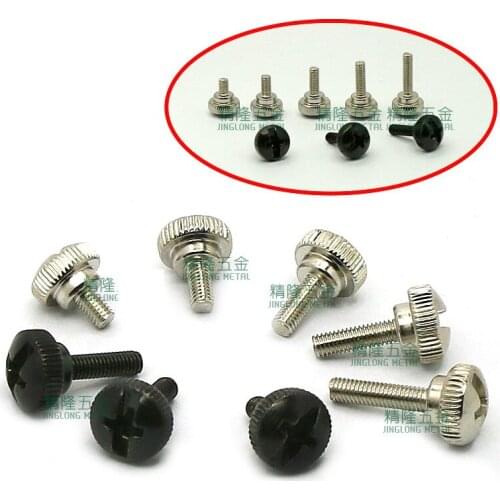 Hand screw M3*4.5/6/8/10/12/14 extension tool free adjustment screw manual step nickel / Black 30pcs
