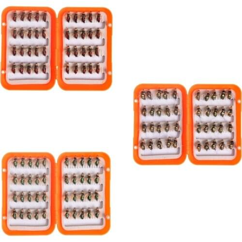 40Pcs/Set Fly Fishing Lure Set Artificial Insect Bait Trout Fly Fishing Hooks Tackle With Plastic Box Fly Fishing Lures