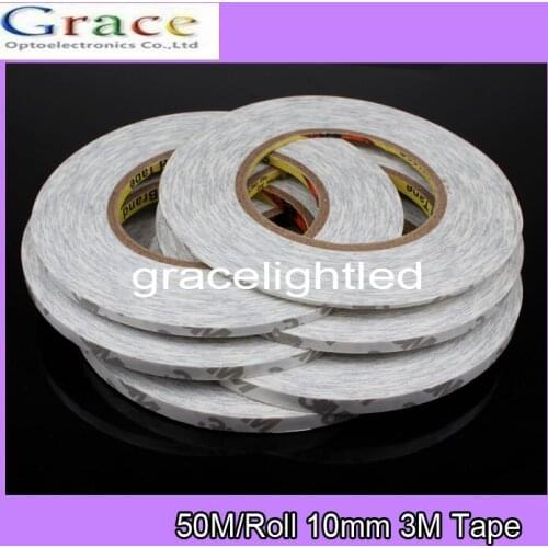 50M/Roll 10mm Double Sided Tape 3M Adhesive Tape for 3528 5050 ws2811 Led strips