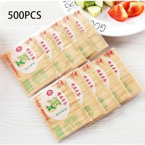 500 PCS of Natural Bamboo Toothpick Durable Wood Dental Bamboo Picks for Home Restaurant Hotel Products Toothpicks Tools