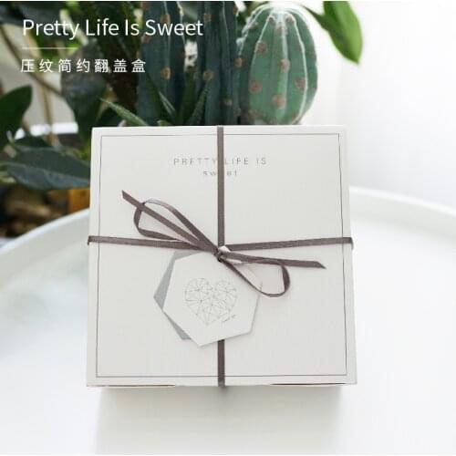 White silver embossing cake box nougat cracker candy paper packaging gift box gift bag пакеты для печенья упаковка для печенья
