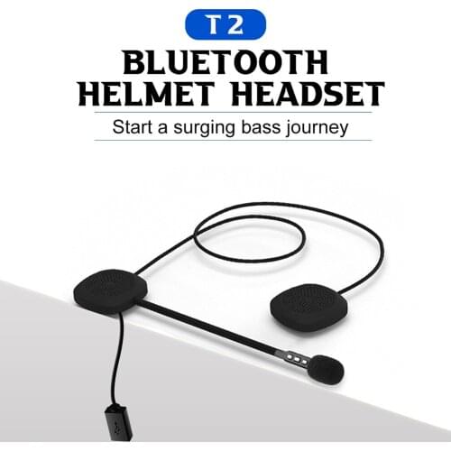 T2 Wireless Bluetooth V5.0 Motorcycle Helmet Headphones Stereo Speaker Buttons Headphone Motorcycle MP3 Speaker Helmet Headsets