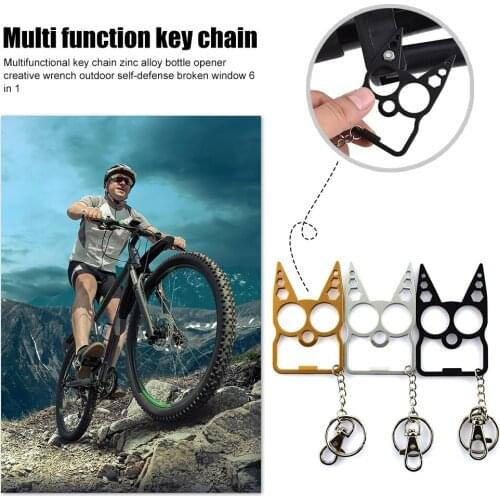 Camp Key Chain Screwdriver Bottle Opener Gadget Camping Portable 6 in 1 Outdoor Survival Spanner Outdoor Elements