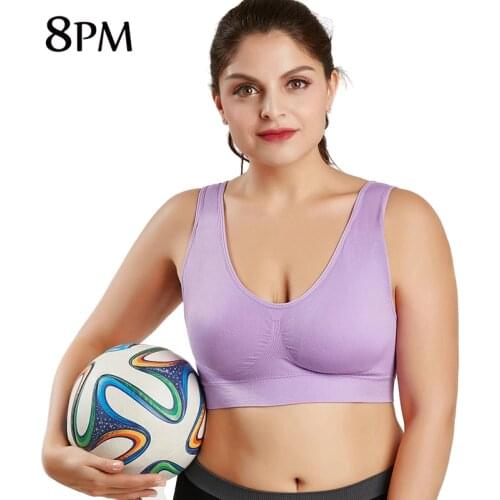 Plus Size Sports Bra Stretch Bra Push Up Bras Black White Breathable Wire Free Sleep Daily Bras Plus Size 5XL6XL ouc034