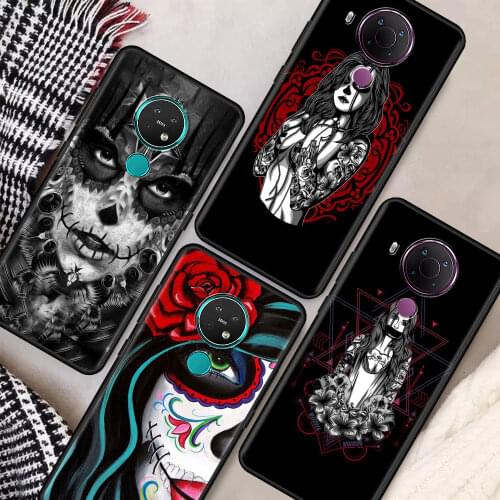 Skull Girl tattooed Art Luxury Phone Case for Nokia 5.4 7.2 3.4 5.3 2.3 3.2 8.3 5G 2.4 2.2 4.2 1.3 1.4 C20 G20 X20 Cover Coque