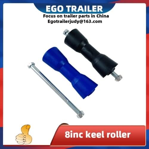 EgoTrailer Boat Trailer Keel Roller 8" Blue Hard Plastic PE 200mm Self Centering with Bolt trailer accessories parts