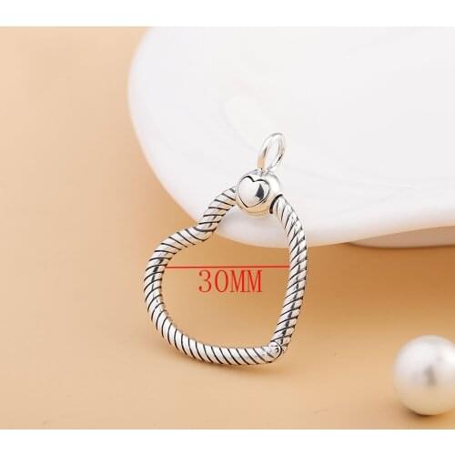 Hot sale 925 sterling silver charm necklace heart pendant beads fit europe bracelet fine jewelry accessories making for women
