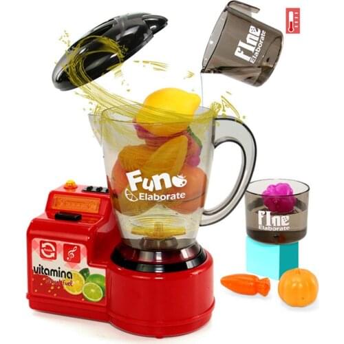 Simulation Fruit Juicer Mixer LED Music Kids Pretend Play Kitchen Appliance Toy Children Toys Birthday Christmas New Year Gift