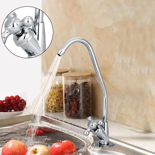 Single Handle Sink Kitchen Faucet Tap 1/4'' Zinc Alloy Faucet Torneira Chrome Reverse Osmosis Drinking Water Filter Sink Faucet