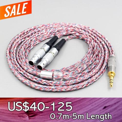 LN007580 16 Core Silver OCC OFC Mixed Braided Cable For Focal Utopia Fidelity Circumaural Headphone earphone