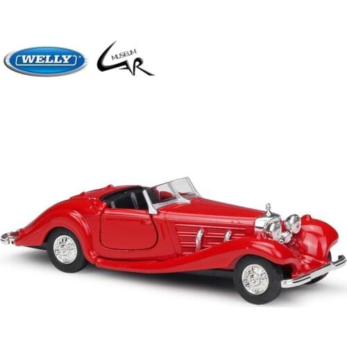 WELLY 1:36 Model Car Simulation Alloy Metal Toy Car Childrens Toy Gift Collection Model Toy Gifts Mercedes-Benz 1936 500K
