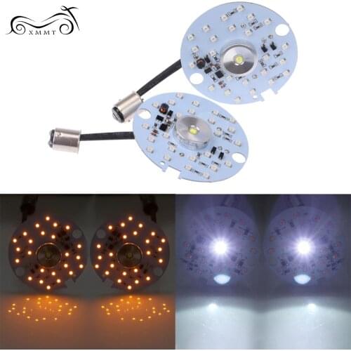Motorcycle Pair 1157 LED Signal Turn Light Signal Running light Insert Panel Lamp For Harley Softail Touring Tour Glide