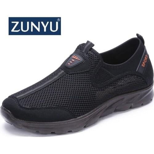 ZUNYU New Men Mesh Shoe Sneakers For Men Shoes Breathable Mens Casual Shoes Slip-On Male Shoes Loafers Casual Walking 38-48