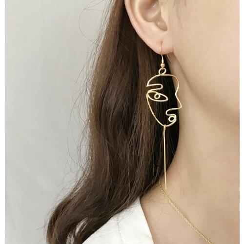 Real New Fashion S925 pure silver face face earrings as a whole Exaggerated personality earrings earrings