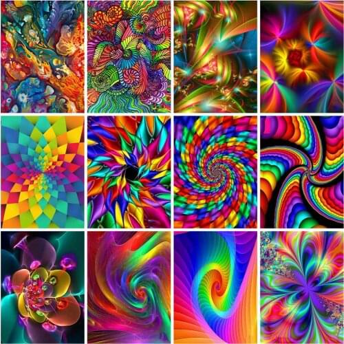 Huacan 5d DIY Full Diamond Embroidery Complete Kit Abstract Diamond Painting With Square Rhinestones Mosaic Flower New Arrival