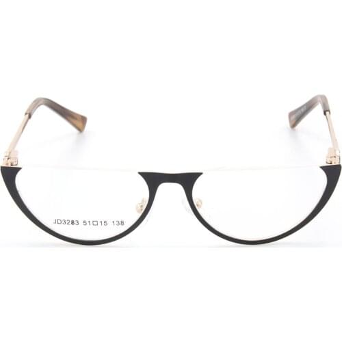Half Round Funny Metal Frame Glasses Hot High Quailty Eyewear Alloy Eyeglasses JD3283
