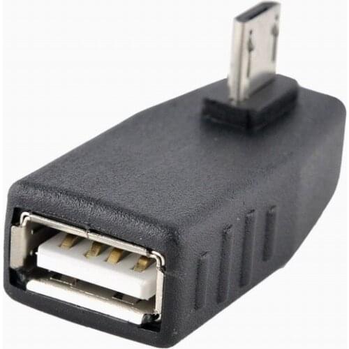 Right Angle USB 2.0 Micro Male to USB Female Host OTG Adapter