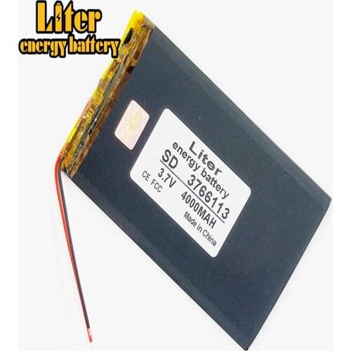 Size 3766113 3.7V 4000mah Lithium polymer Battery with Protection Board For 7 inch Tablet PC