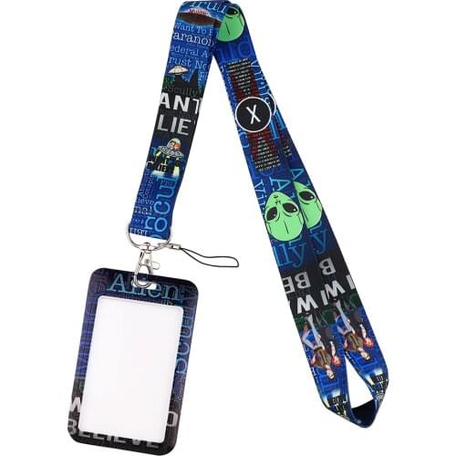 DB651 Funny Alien Movie Neck Strap Lanyards ID Badge Card Holder Keychain Cell Phone Strap Gifts Straps Ribbons
