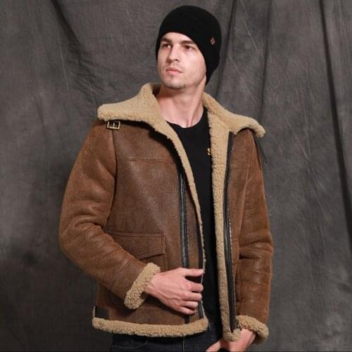 SANI New Brown Short Slim Fur Coat Real Sheepskin Fur Shearling Casual Genuine Leather Fur Outwear Thicken Warm Winter Fur