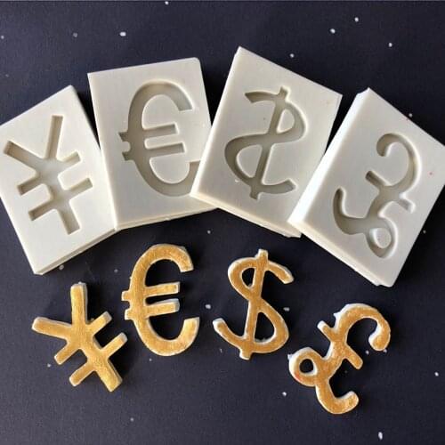 Currency SymbolSilicone Baking Molds Birthday Party Cake Decorating Fondant Mold Chocolate Candy Clay Moulds