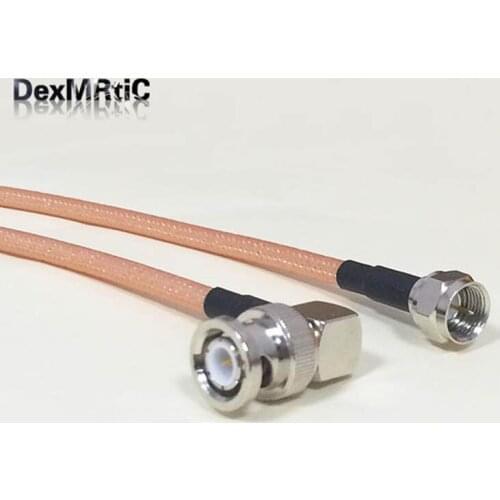 High-quality low-attenuation BNC Right Angle Male Switch F Male Plug RF coaxiale cable RG142 50CM 20" /100CM Adapter