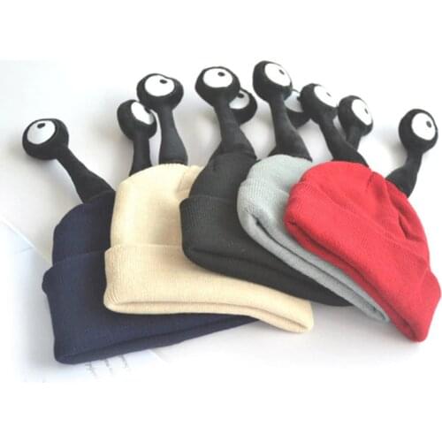 Funny Kids Hats Boys Girls Cosplay Caps Long Eye Knitted Winter Hats Crochet Newborn Photography Props Baby Hat Accessories