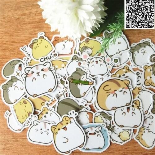 40 pcs Funny little hamster stickers for Home decor on phone book macbook laptop sticker decal fridge skateboard doodle toy