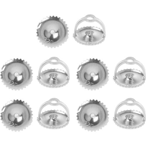 5 Pairs Sterling Silver Screw on Earring Backs Replacements Hypoallergenic Secure Locking ScrewBacks for Threaded Post
