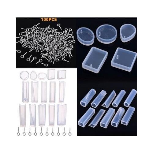 1 set Silicone Mold Necklace Earring Pendant Silicone uv Resin DIY Clay Epoxy Resin Casting Molds Set For Jewelry making