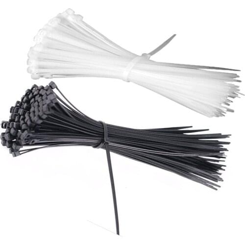 100PCS 3 X 80mm White/Black Milk Cable Wire Zip Ties Self Locking Nylon Cable Tie Width 1.8mm