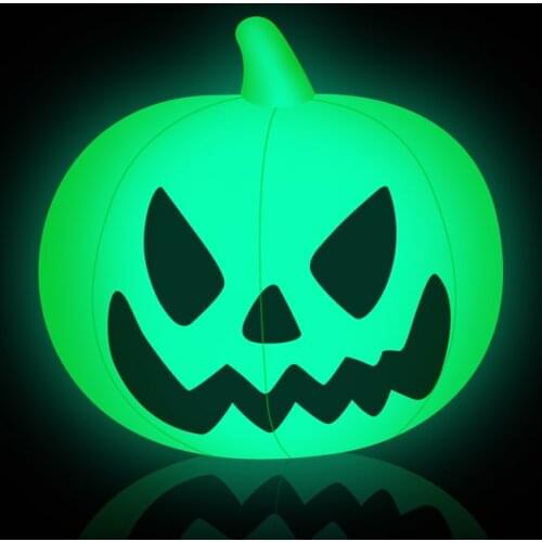 16 Inch LED Remote Control Luminous Inflatable Pumpkin Ghost Horror House Party Halloween Decors Home Outdoor Garden Balloon Toy