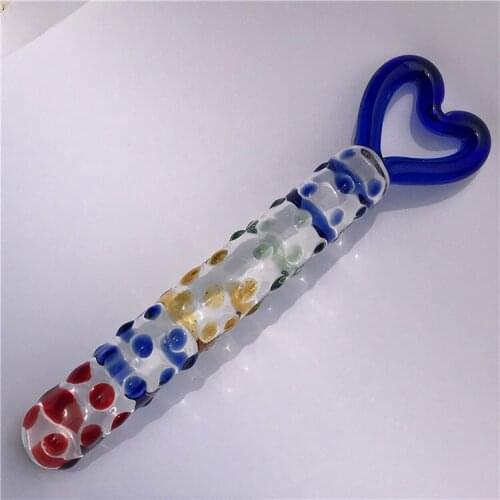 230*25mm 233g Blue Heart Anal Toys Big Anal Plug Glass Butt Plug Sex Toys for Men Big Glass Anal Plug Erotic Toys Pyrex Dildos
