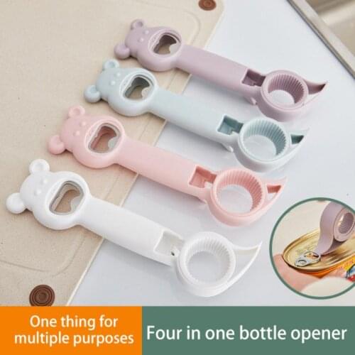 4 In 1 Opener Multi Function Twist Bottle Opener Stainless Steel Jar Gripper Can Wine Beer Lid Twist Off Jar Opener Kitchen Tool