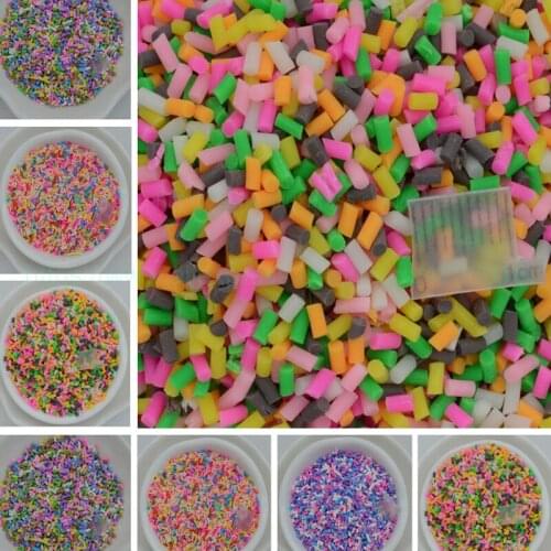 65g Nice Cute Mix Cylinder shaped Polymer Clay Slices For Filler For DIY Supplies Candy Fake Cake Dessert Mud Particles Sprinkle